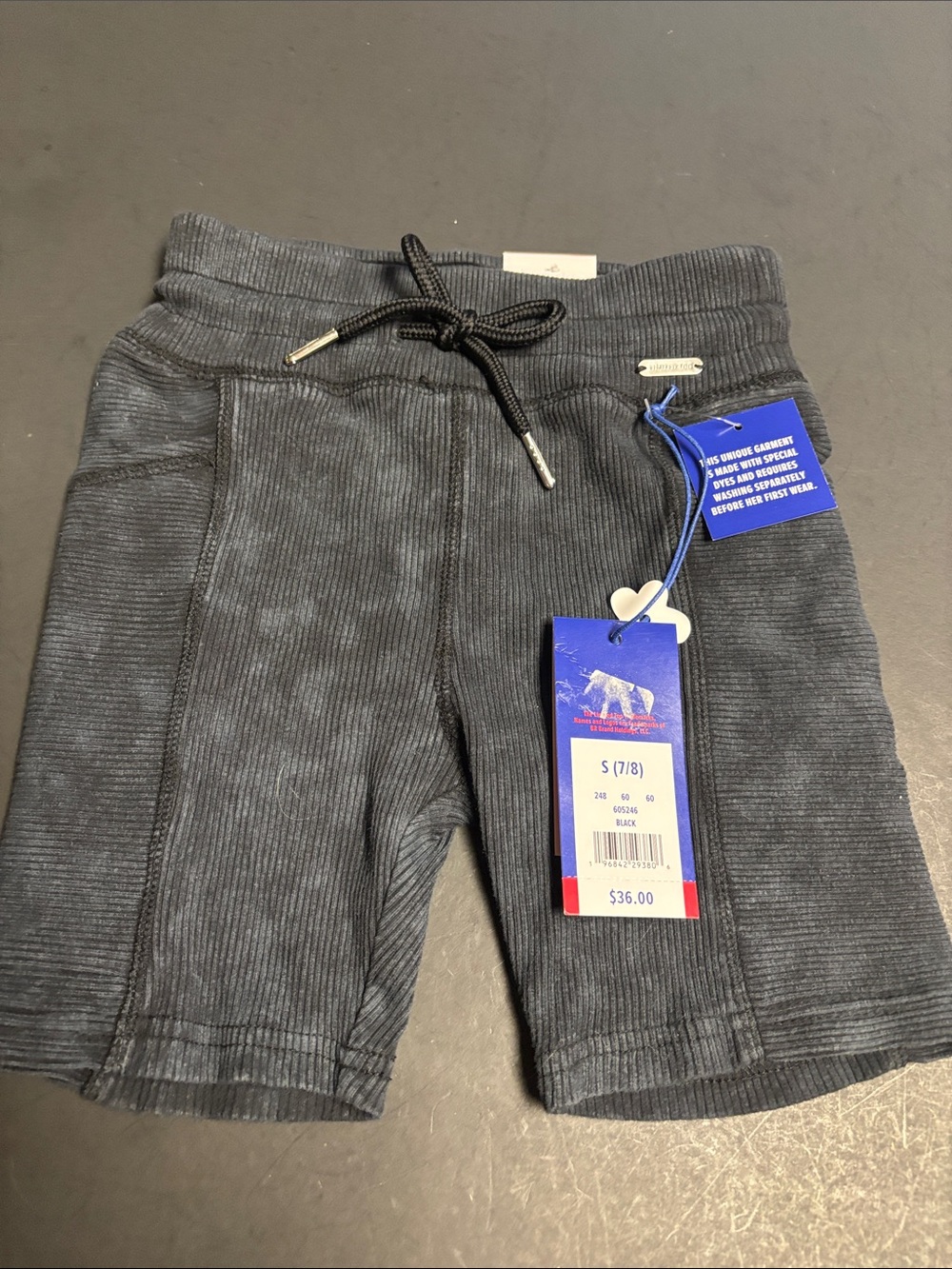 Limited Too Black Ribbed Drawstring Athletic Shorts